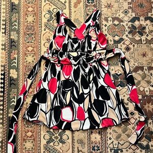 90s/Y2K Pinafore Style Abstract Tunic Tank Top